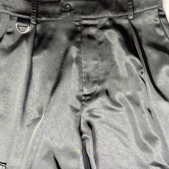 LNA Clothing Size Small Satin Cargo Pants Wide Leg Black - Picture 9 of 10
